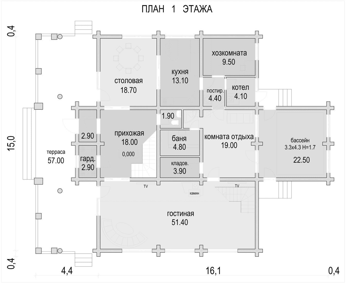 Проект N70 400 м2