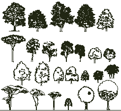 Статические блоки кустов и деревьев